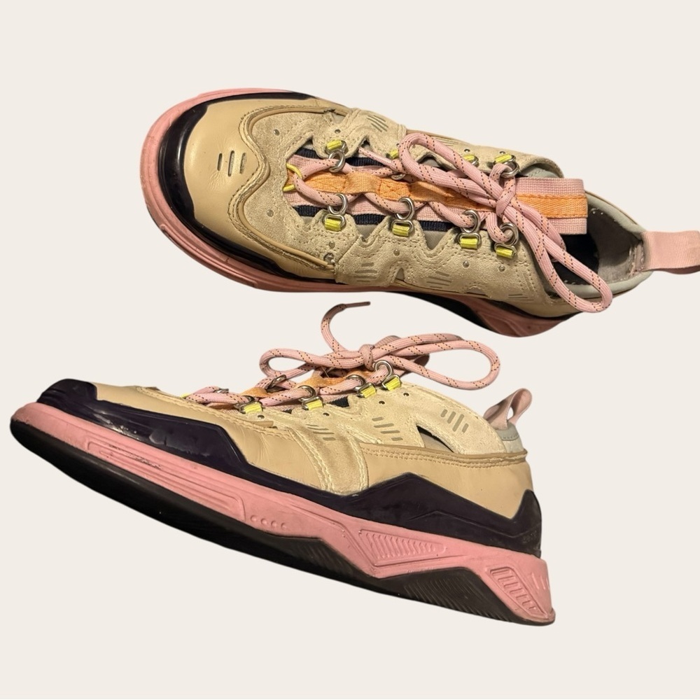KENZO Women's Pastel Green and Pink Chunky Low-Top Sneakers - Picture 6 of 11